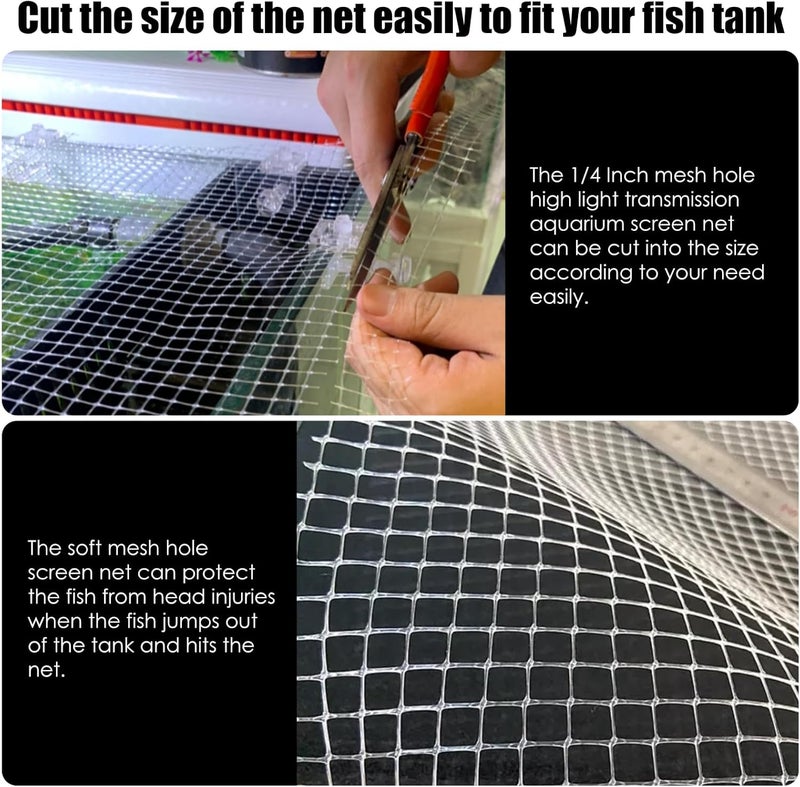 NestBasics Clear Fish Tank mesh Netting Material Aquarium mesh lid Transparent Plastic Aquarium top Cover Screen Hood net(5.12 Feet X 3.37 Feet) - Image 4